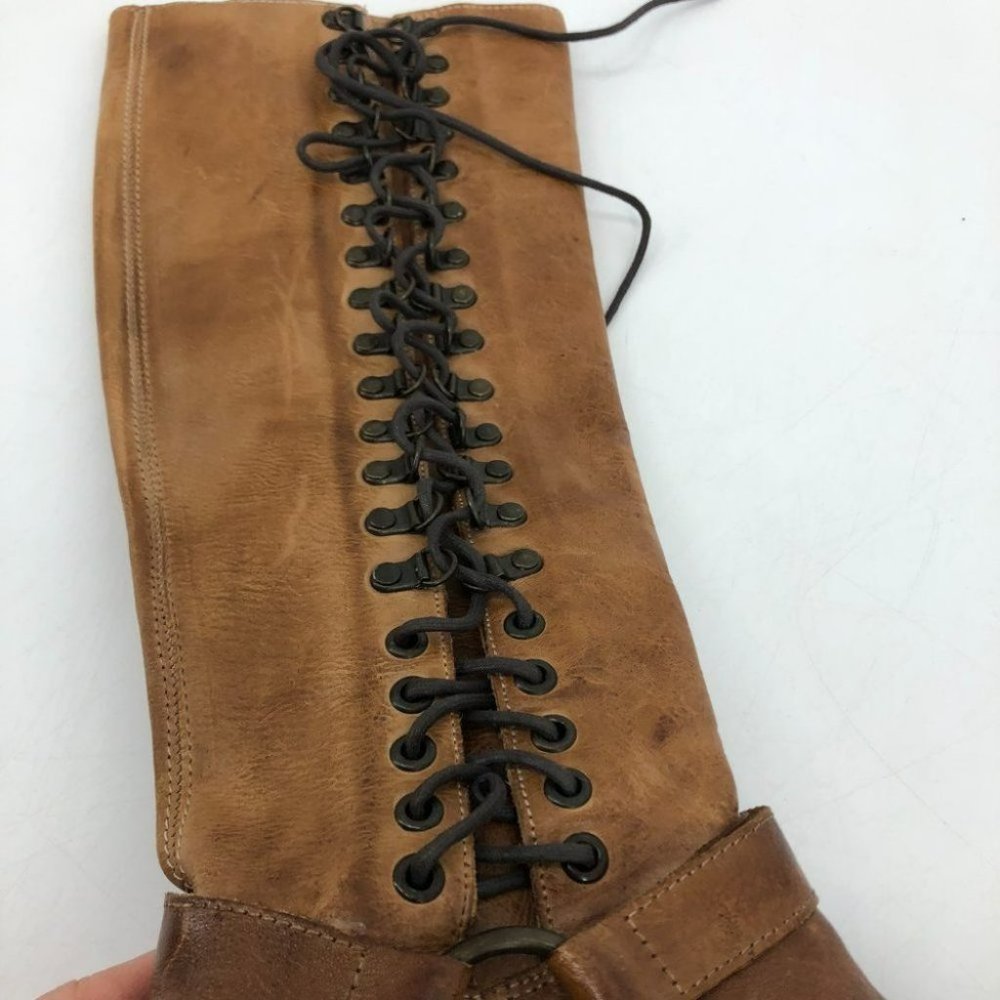 Bed Stu brown Burnley leather lace up detail tall riding boots 7 - Picture 11 of 16